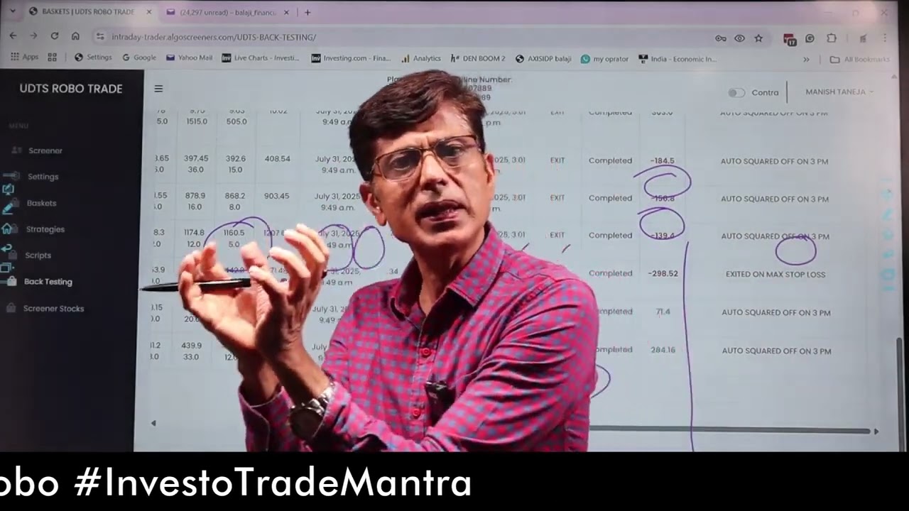 Part-11 ll Backtest Your Strategy Before You Regret It! ll Try UDTS Robo NOW ll BACKTESTING