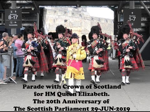 20th anniversary Scottish Parliament - Escort to the Crown - Scots Guards, Royal Mile 2019 [4K/UHD]