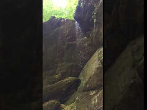 Slow-motion shot of the waterfall on our hike.