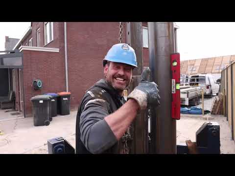 Stalen buispaal fundering heien in Marknesse