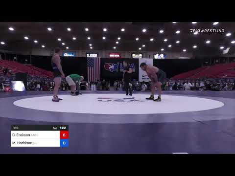 130 Lbs Rr Rnd 1 - Daniel Erekson, All American Wrestling Club Vs Michael Harbison, Chicago Wrestl