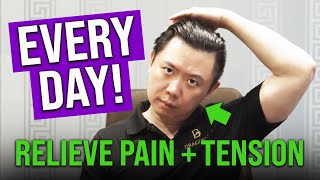 NECK PAIN AND TENSION GONE! 7 Minute Daily Stretches For Neck Tightness And Pain