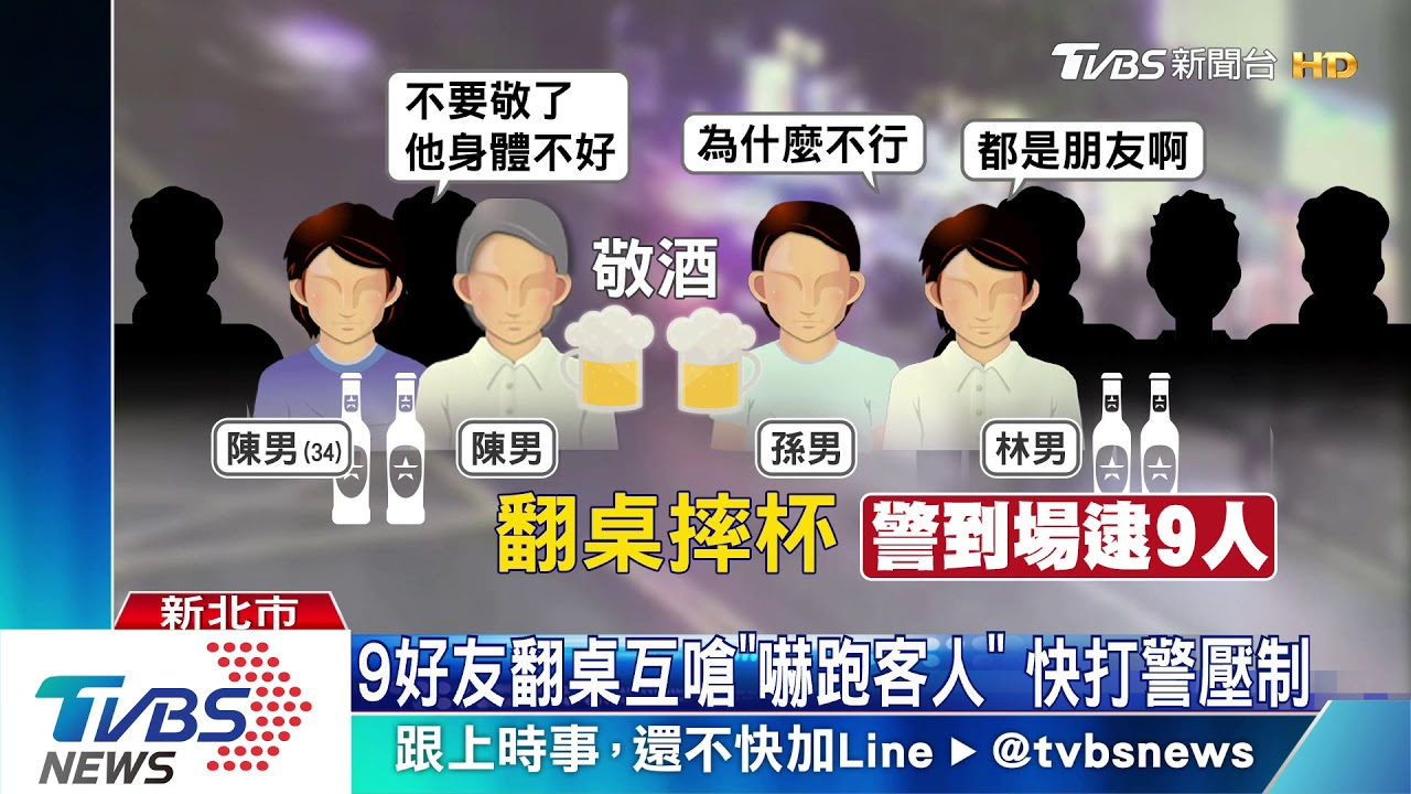 好友鬧翻！不滿「敬酒」被阻　9人摔酒踹桌