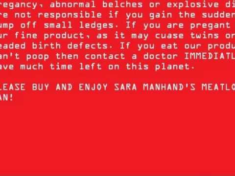 Sara Mandhands Meatloaf in a Can