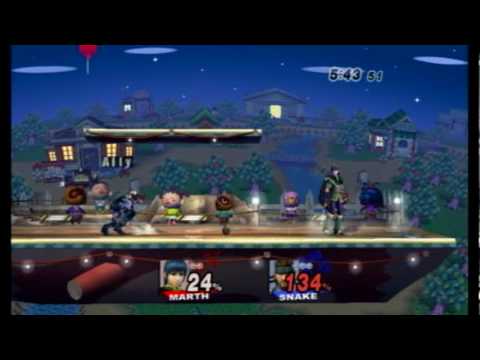 VC7 NEO (Marth) vs  Ally (Snake) 1 -SSBB - Super Smash Bros. Brawl