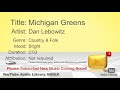 New Free Music 2018 Michigan Greens Dan Lebowitz Country Folk Bright YouTube Audio Library BGM