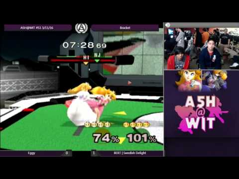 GHQ | Eggy (Peach) vs BERT | Swedish Delight (Sheik/Peach)  - ASH@WIT #52 Melee Bracket