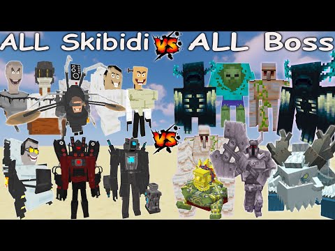 Boss Battle - ALL MOBS TOURNAMENT  vs ALL Skibidi Toilet, TV MAN, Speakerman, Cameraman | Minecraft Mobs