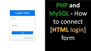 PHP and MySQL   How to connect #HTML #login form to #PHP and #MySQL Part 2