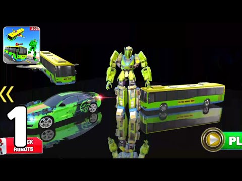 Flying Robot Bus Transform Battle 2021 - Level 1-4 Part 1 (Android GamePlay Walkthrough)