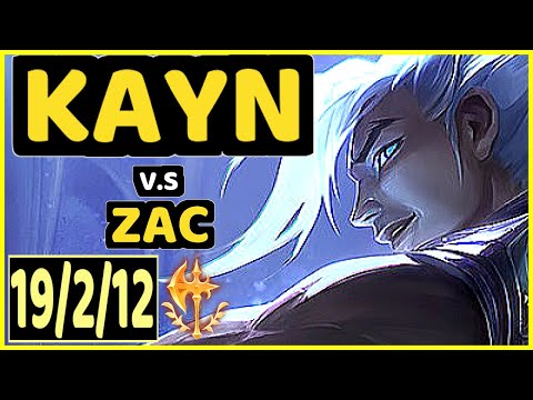 Erasus (KAYN) vs ZAC - 19/2/12 KDA JUNGLE GAMEPLAY - BR Ranked DIAMOND