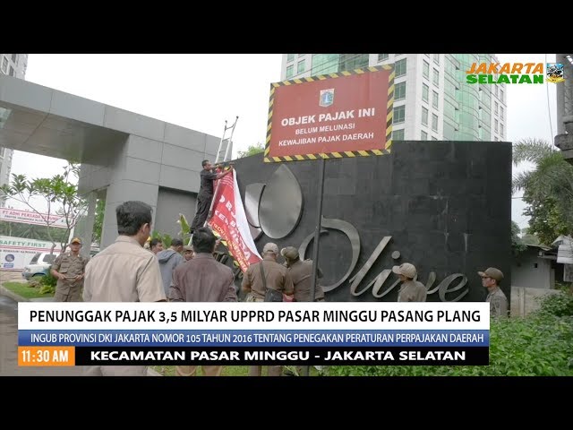 Penunggak Pajak 3,5 Milyar UPPRD Pasar Minggu Pasang Plang