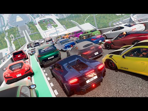 Big Ramp Jumps with Real Car Mods 16 - BeamNG Drive Crashes | DestructionNation