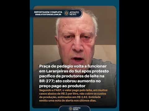 Produtores de leite protestam na BR-277 no PR e pedem aumento no preço pago pelo litro