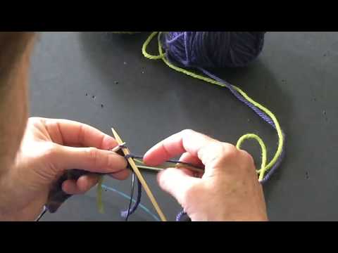 Tutorials for Stranded Colorwork: adding new color at beginning of round by weaving 1st stitch