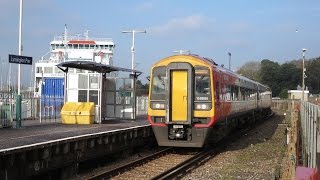 preview picture of video 'UK: Brockenhurst to Lymington Pier branch line, SWT Class 158 diesel unit'