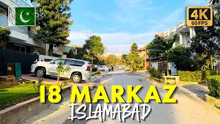 🇵🇰 I8 Markaz Islamabad: Walking Tour of Market Life, Luxury Houses, and Streets in 4K