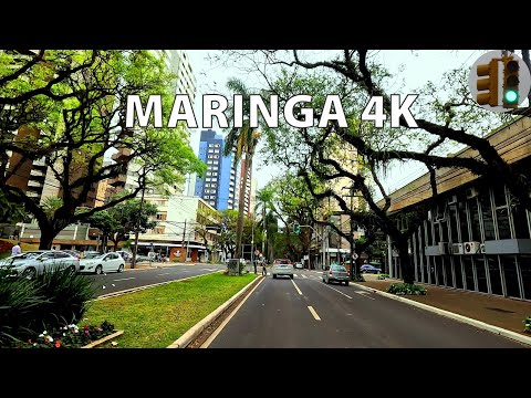#16 MARINGA 4K v3 Driving in the Center of the City of Maringa Paraná BRAZIL UHD 4K DRIVE