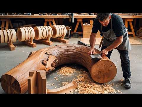 Creative Woodworking Ideas from Discarded Wood Pieces Combined with Redwood Logs | Cheap Woodworking