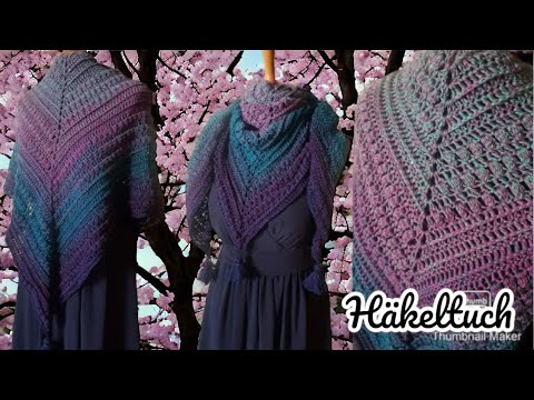 #64 Tuch häkeln / Anleitung / Kathrinchen Kirschblüte / Unikathies Bobbel Tutorial
