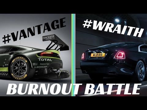 Burnout Battle: Aston Martin GTE Vantage v Rolls-Royce Wraith