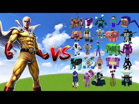 SAITAMA vs All Minecraft Bosses - Minecraft Mob Battle