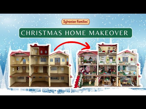Christmas Home Makeover | Sylvanian Families | Red Roof House Series Complete Bundle | Set Up & Tour