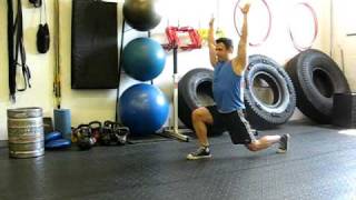 Walking Lunge with Warrior Stretch exercise video thumbnail