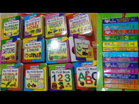 Kids ABC 123 My First Early Learning Library 12 Colorful Books Body Names, Animal Birds Names
