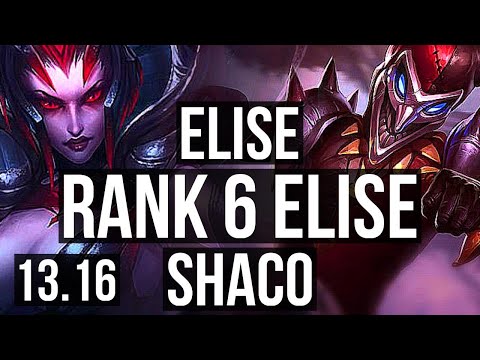 ELISE vs SHACO (JNG) | 6/0/8, Rank 6 Elise, Dominating | TR Grandmaster | 13.16