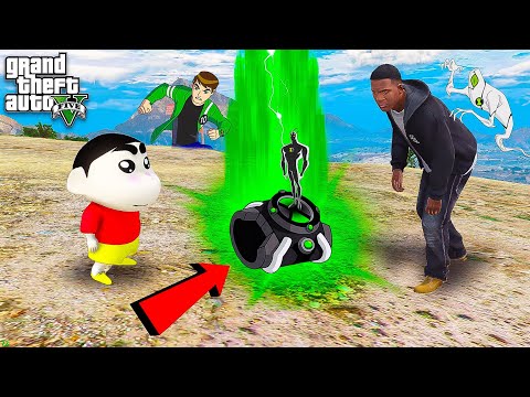 Shinchan & Franklin Found a Ben 10 Watch | Got All Super Ben 10 Alien Powers in Gta 5 in Telugu