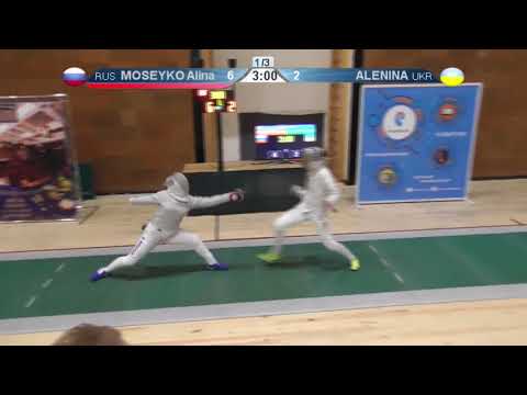FE 2018 T32 09 F S Individual Yerevan ARM U23 European Championships GREEN MOSEYKO RUS vs ALENINA UK