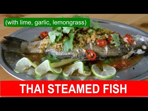 Thai steamed fish recipe with lime, garlic and lemongrass