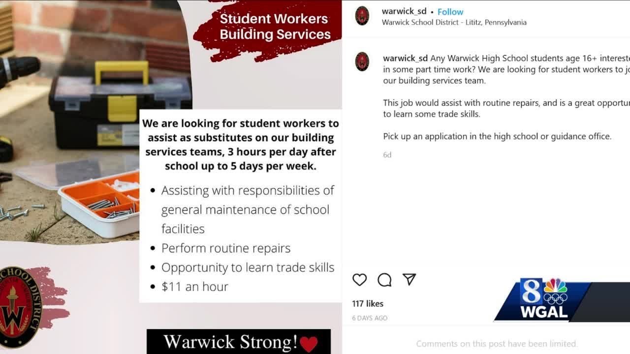 Lancaster County school district turns to students to fill some jobs