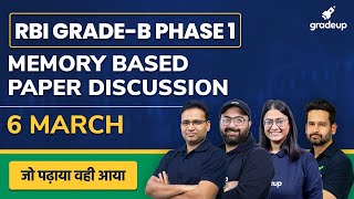 RBI Grade-B Phase 1 Question Paper 2021 : Memory Based Question Paper Analysis | Gradeup