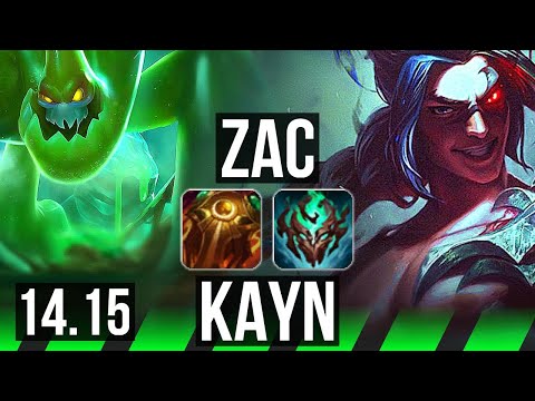 ZAC vs KAYN (JGL) | 4/0/8, 2100+ games, Rank 9 Zac | BR Challenger | 14.15