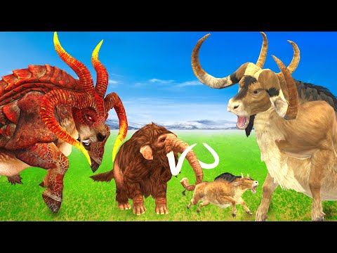 Zombie Bull vs Tiger Bull Fight Baby Bull Cow Cartoon Saved By Woolly Mammoth Elephant Animal Revolt