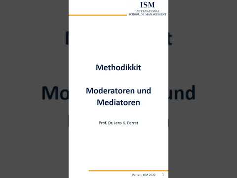Methodikkit Statistik - Arbeiten mit Moderatoren und Mediatoren