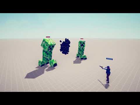 GIANT MINECRAFT CREEPER TRIO vs God Units - TABS MODS GAMEPLAY