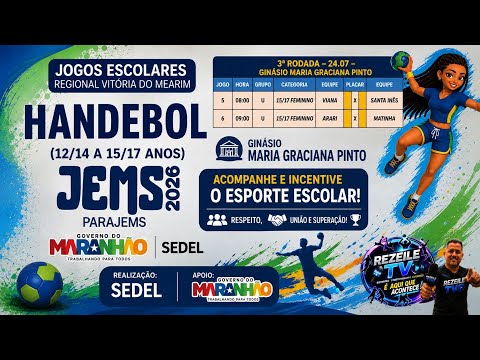 ARARI 35  X 21 MATINHA - 24/07/26 - HANDEBOL FEMININO 15/17 - GINÁSIO GRACIANA PINTO - 
