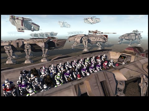All Clone Legions Troop Transport Assault! - Men of War: Star Wars Mod Battle Simulator