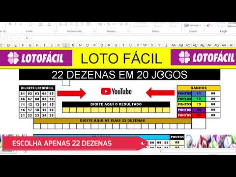 Planilha LotoFcil 22 Dez em 20 Jogos.  Grtis