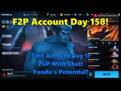 Marvel Future Fight: F2P Account Day 158! Test Account Day 1! PvP With Chat! Yondu's Potential? 🧪🤓👾