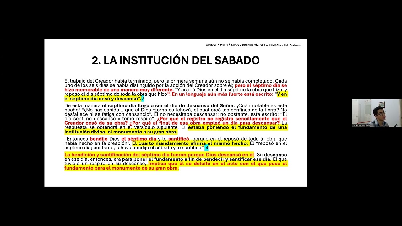 "HISTORIA DEL SABADO Y DEL PRIMER DIA DE LA SEMANA". Sebastián Murillejo.