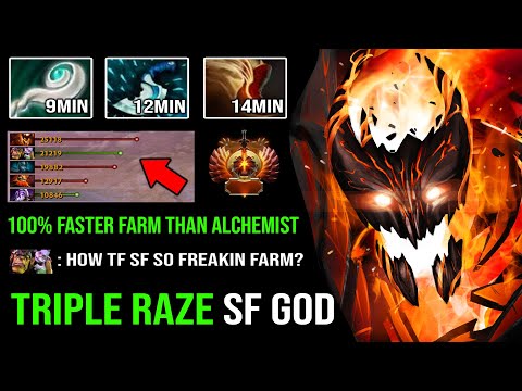 IMBA 1ITEM PER 2MIN SF GOD Beautiful Triple Raze 100% Faster Farm Than Alchemist with Godlike DotA 2