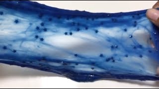 【ASMR】手作り青のスライムで遊んでみた