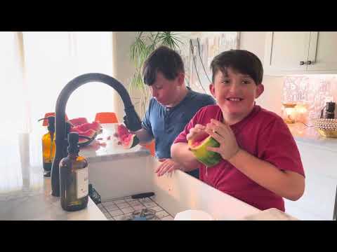 Bennett and Blake Eat Watermelon