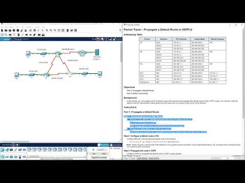 CCNA3-ENSAv7 - Lab 2.5.3 Packet Tracer - Propagate a Default Route in OSPFv2
