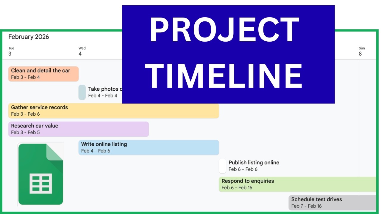 Create a PROJECT TIMELINE in 3 minutes (Google Sheets, but No Formulas!)