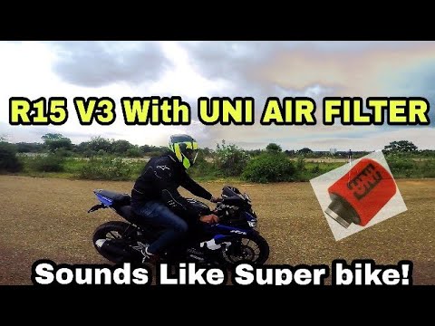 YAMAHA R15 V3 With UNI AIR FILTER SOUNDS SO LOUD !